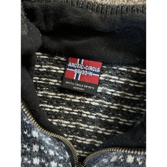 Arctic Circle 66’33’ N From Norway zip neck unisex Sz XXL 100% Wool Gray Ivory - Picture 10 of 13